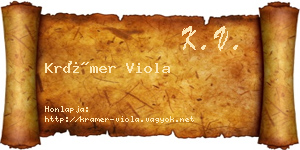 Krámer Viola névjegykártya